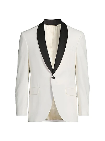 Jess Wool One-Button Tuxedo Jacket