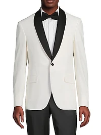 Jess Wool One-Button Tuxedo Jacket