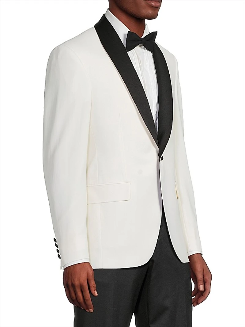 Jess Wool One-Button Tuxedo Jacket