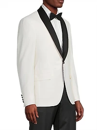 Jess Wool One-Button Tuxedo Jacket