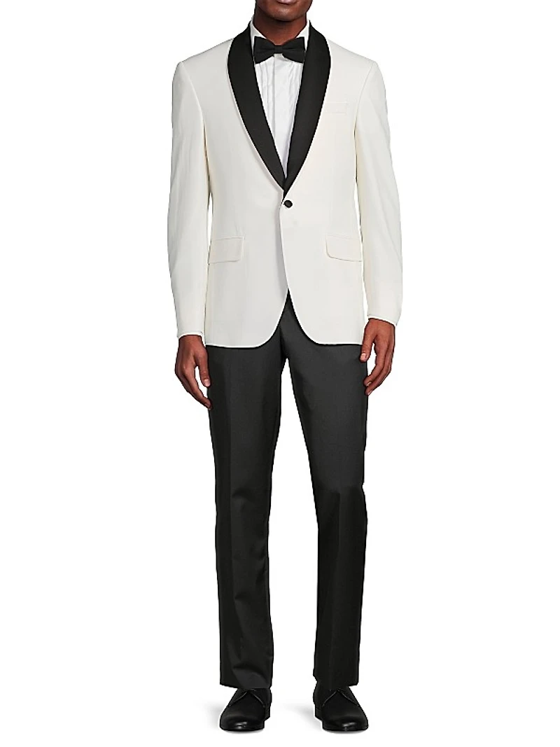 Jess Wool One-Button Tuxedo Jacket