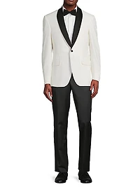 Jess Wool One-Button Tuxedo Jacket