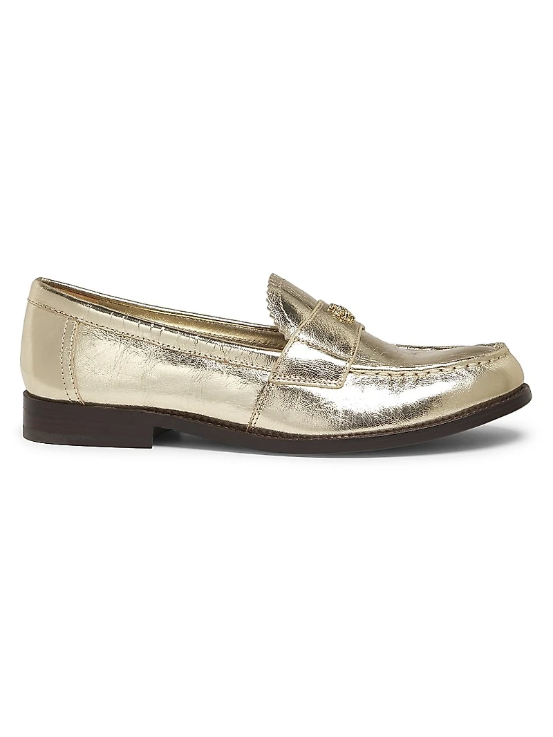 Classic Metallic Leather Loafers