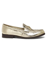 Classic Metallic Leather Loafers