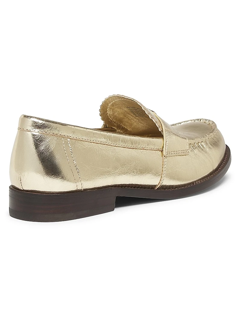 Classic Metallic Leather Loafers