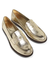 Classic Metallic Leather Loafers
