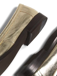 Classic Metallic Leather Loafers
