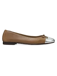 Cap-Toe Leather Ballet Flats
