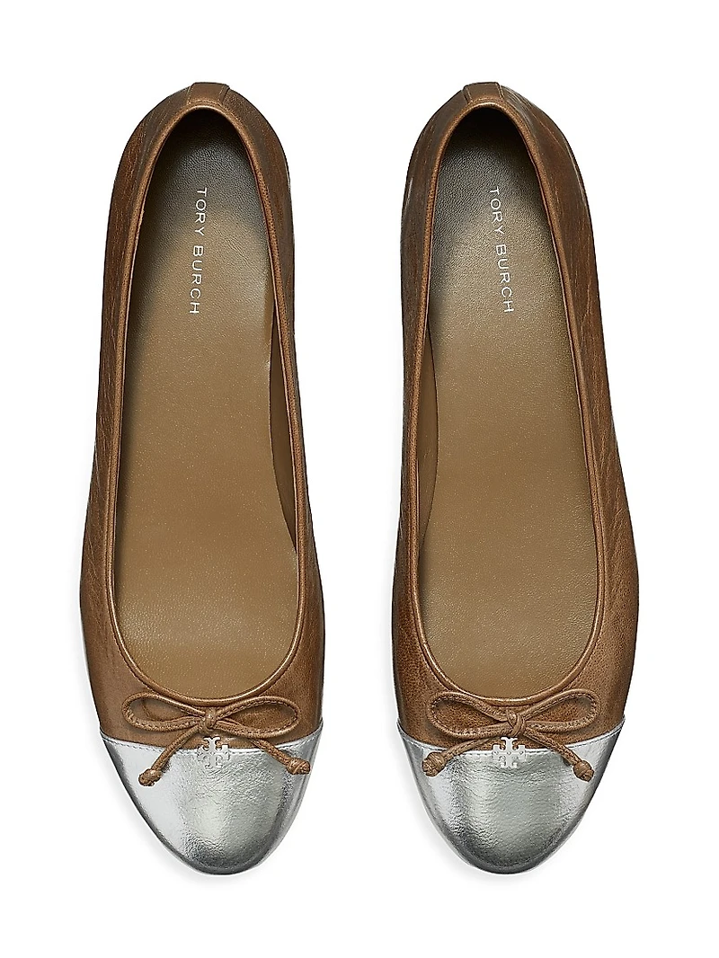 Cap-Toe Leather Ballet Flats