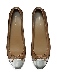 Cap-Toe Leather Ballet Flats