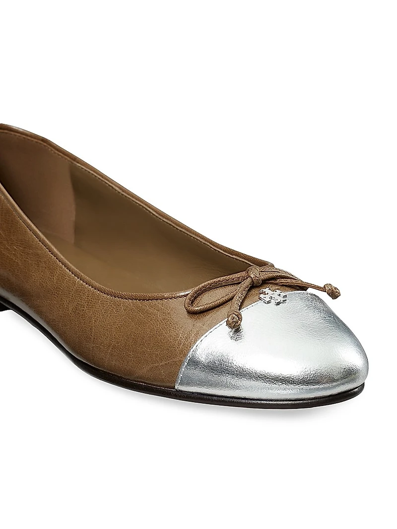 Cap-Toe Leather Ballet Flats
