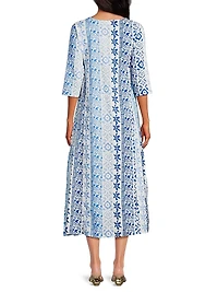 Blair Geometric Floral Cotton Midi-Dress