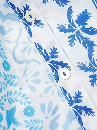 Blair Geometric Floral Cotton Midi-Dress