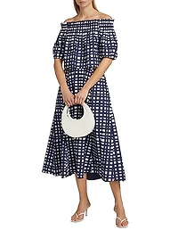 Elodie Geometric Cotton Off-The-Shoulder Top