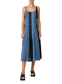 Paneled Tuck A-Line Dress