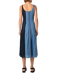 Paneled Tuck A-Line Dress