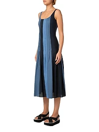 Paneled Tuck A-Line Dress