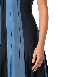 Paneled Tuck A-Line Dress