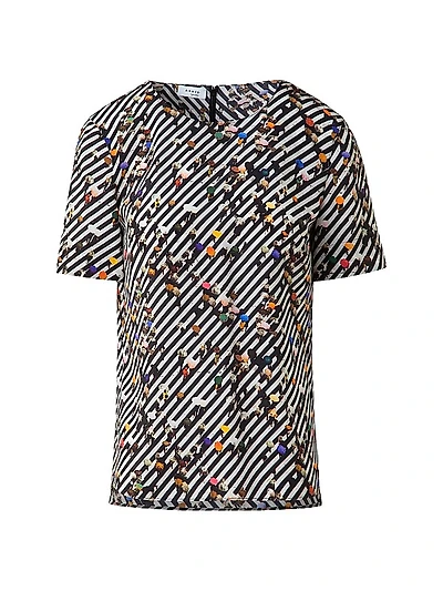 Diagonal Stripe Silk Top