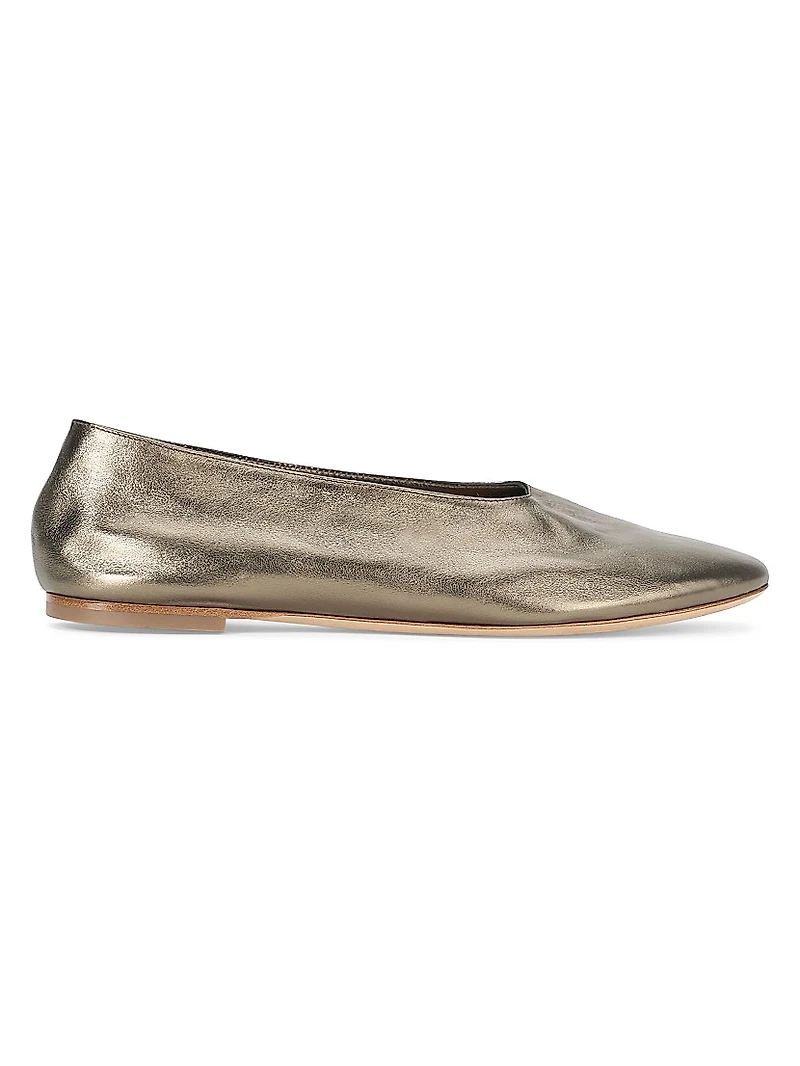 Alba Metallic Leather Ballet Flats