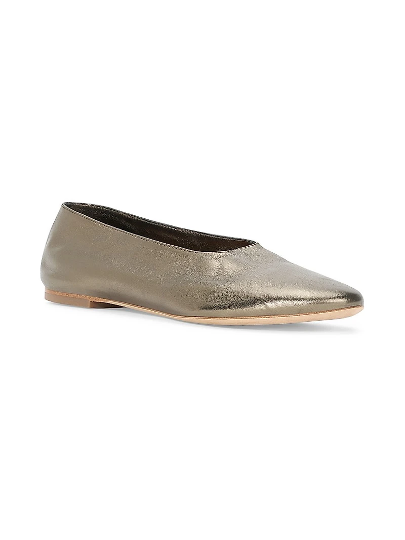 Alba Metallic Leather Ballet Flats