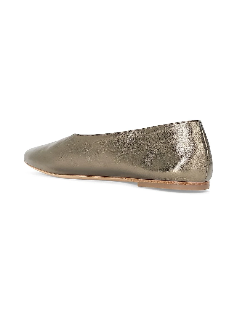 Alba Metallic Leather Ballet Flats