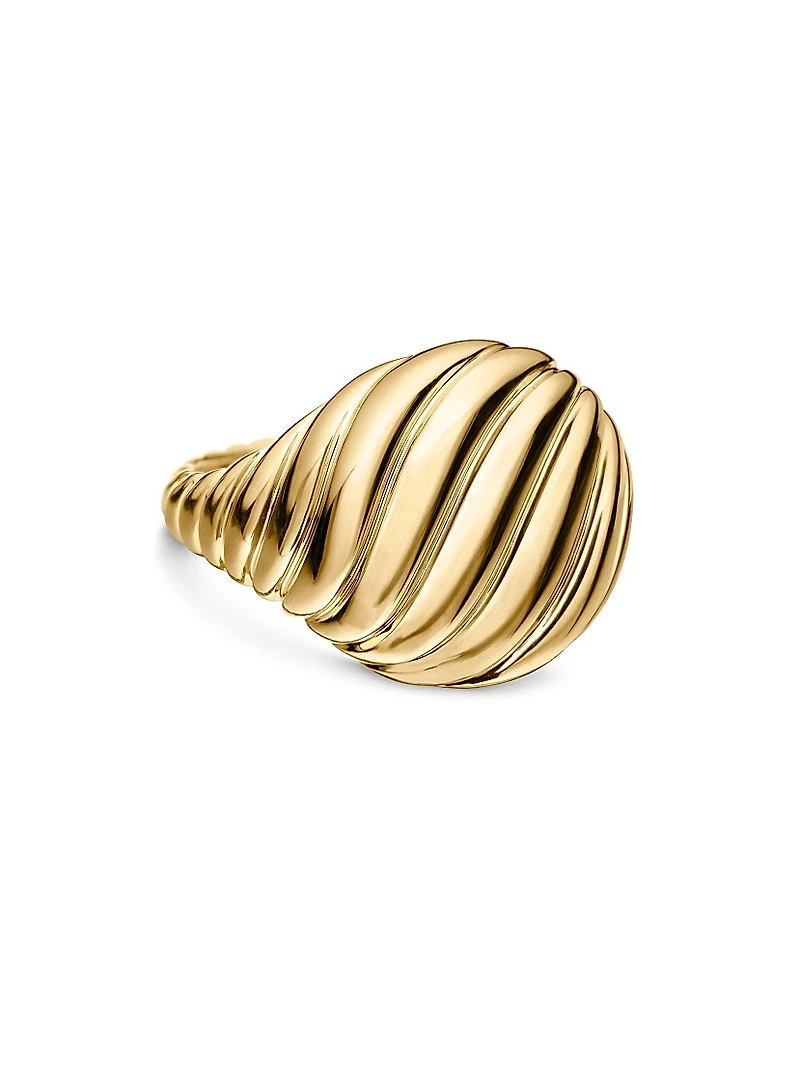 Sculpted Cable Pinky Ring 18K Yellow Gold