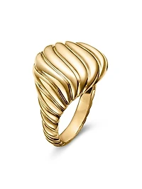 Sculpted Cable Pinky Ring 18K Yellow Gold
