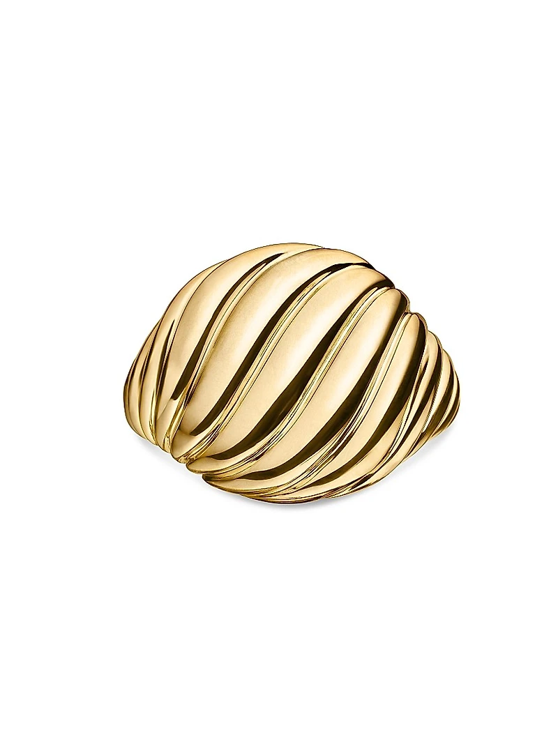 Sculpted Cable Pinky Ring 18K Yellow Gold