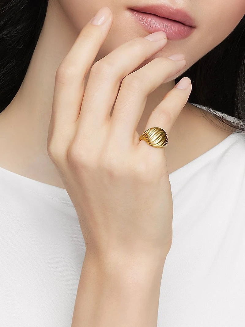 Sculpted Cable Pinky Ring 18K Yellow Gold