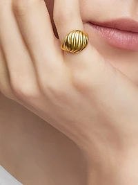 Sculpted Cable Pinky Ring 18K Yellow Gold