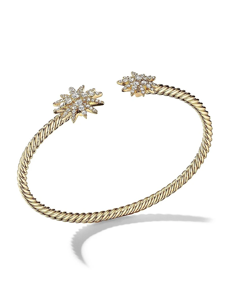 Starburst Cable Bracelet 18K Yellow Gold