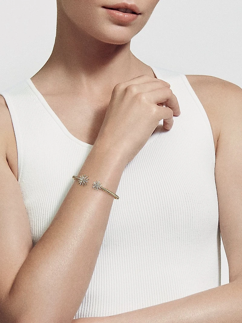 Starburst Cable Bracelet 18K Yellow Gold