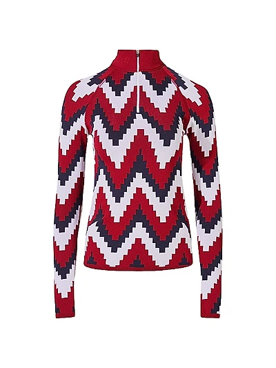 Perfect Zigzag Fleece Quarter-Zip Top