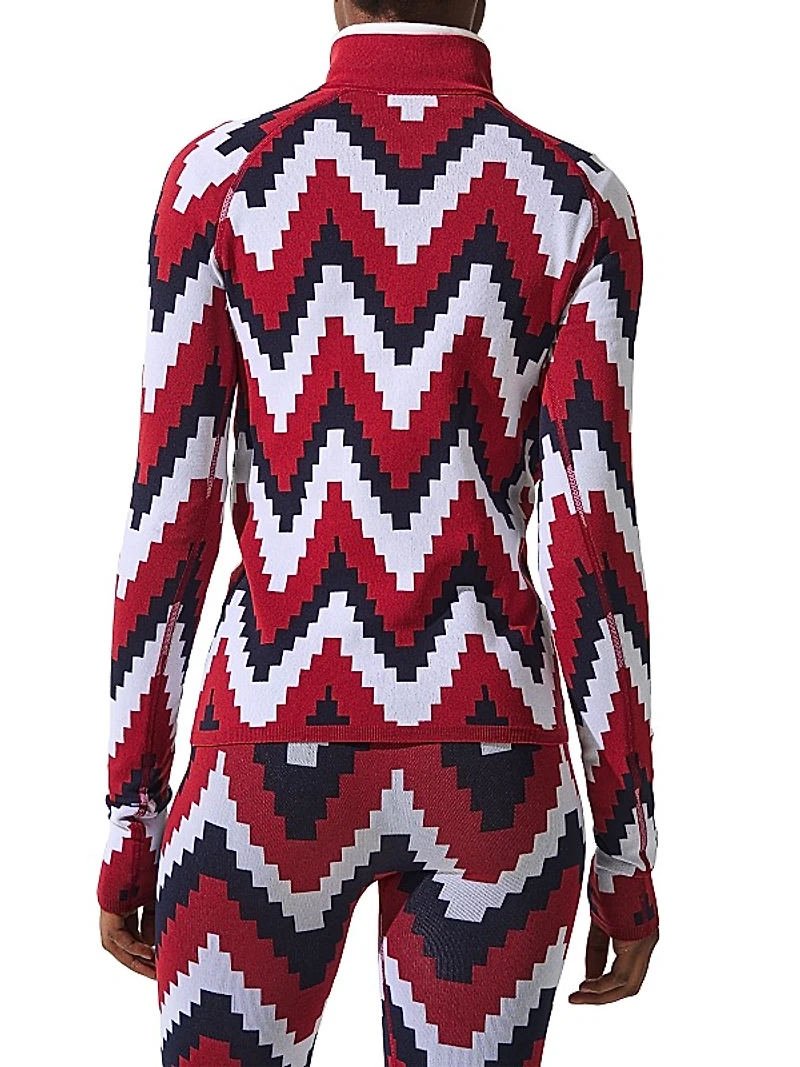 Perfect Zigzag Fleece Quarter-Zip Top