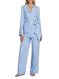 Silk Satin Jacquard DG Logo Pajama Shirt