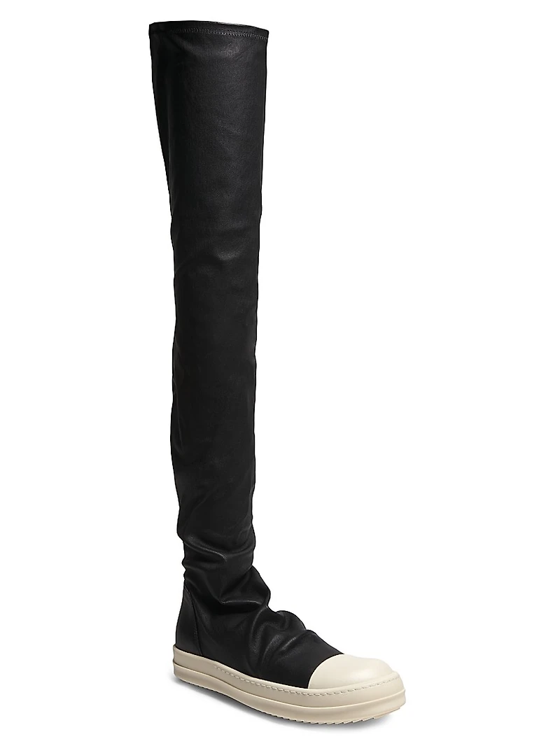 Leather Over-The-Knee Stocking Boots