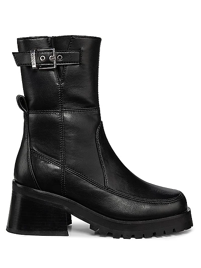 Feminine Buckle Platform Boots