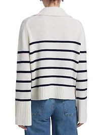 Frances Striped Cashmere Polo Sweater