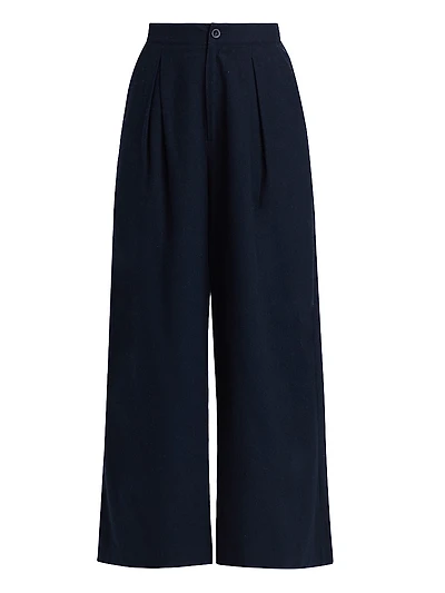 Silk Relaxed Cropped Trousers