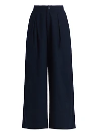 Silk Relaxed Cropped Trousers