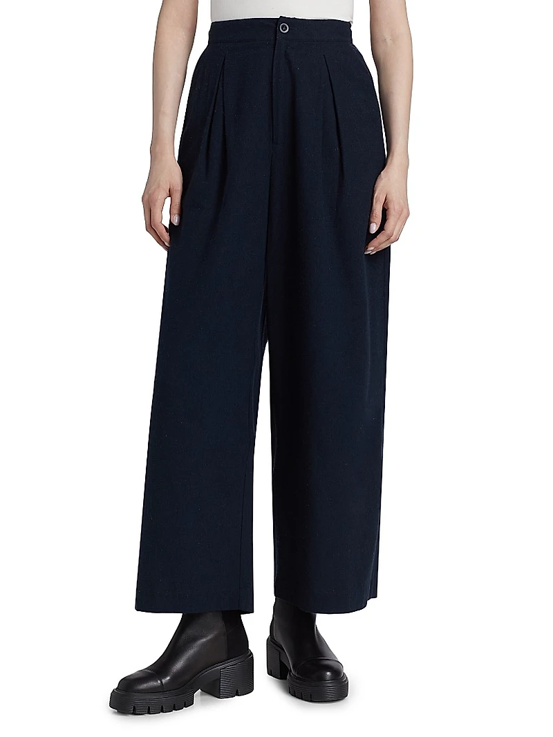 Silk Relaxed Cropped Trousers