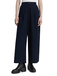 Silk Relaxed Cropped Trousers