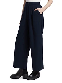 Silk Relaxed Cropped Trousers