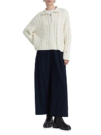 Silk Relaxed Cropped Trousers
