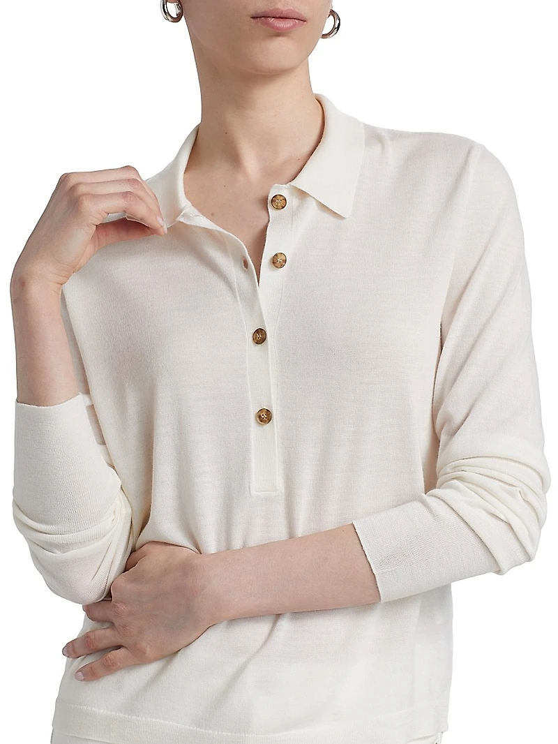 Grayson Wool Knit Polo Top