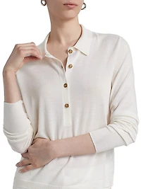 Grayson Wool Knit Polo Top