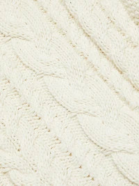 Cotton Cable-Knit Zip Sweater