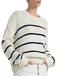 Chloe Striped Cotton Crewneck Sweater