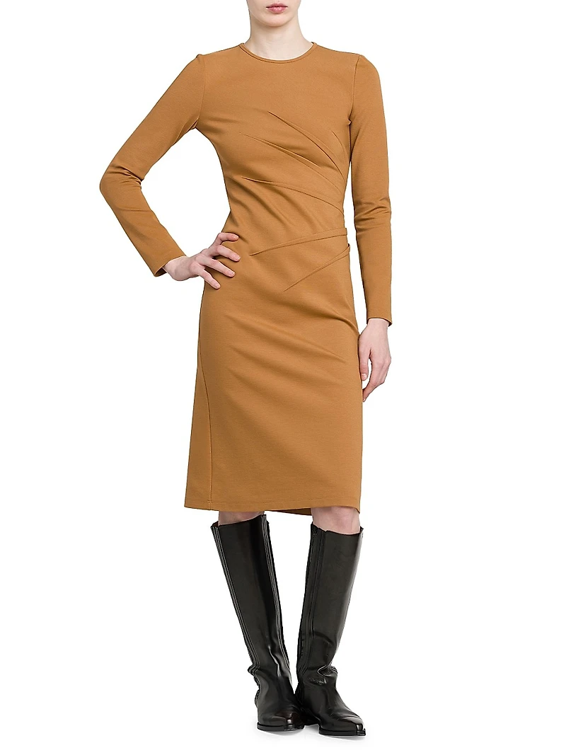 Seamed Stretch-Jersey Dress
